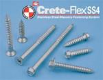 Crete-Flex SS4 Concrete Screws: #14 x 1-3/4, TrimFit Flat Head, Shipper of 500