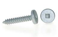 Stainless Steel Type AB Tapping Screw, 10-16 x 1", Pancake Head, Square Drive